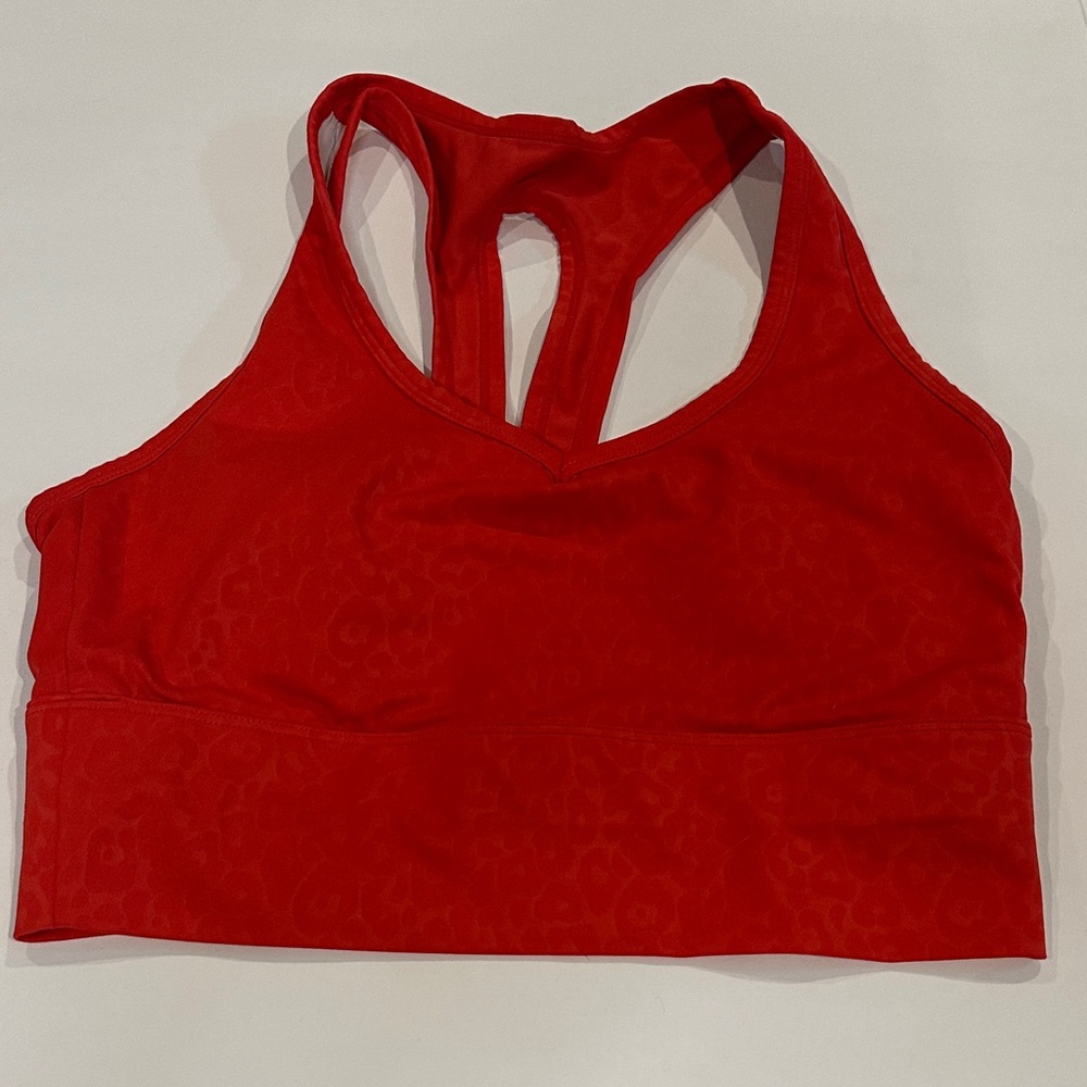 Red Women's Sports Bra, Size Medium
